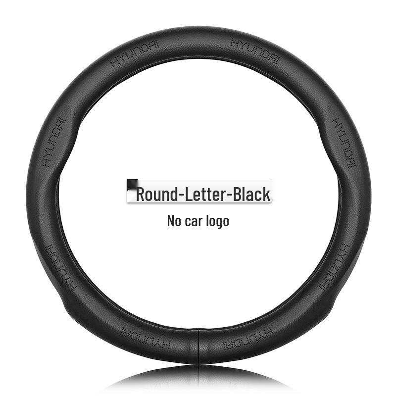 Premium Genuine Leather Steering Wheel Cover for Modern Cars: Mistra, Tucson, Santa Fe, Reina, IX35, IX25, Elantra, Langdong