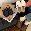 Fashion and lightweight retro brown inner height-increasing flat-soled Birkenstocks women's 2025 new spring and autumn one-pedal bag head slippers