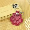 1PC Paw Shape Memorial PU Leather Pet Hair Storage Bag Cute Paw Shaped Cat Dog Fur Keychain Pendant Portable Keyring Accessories