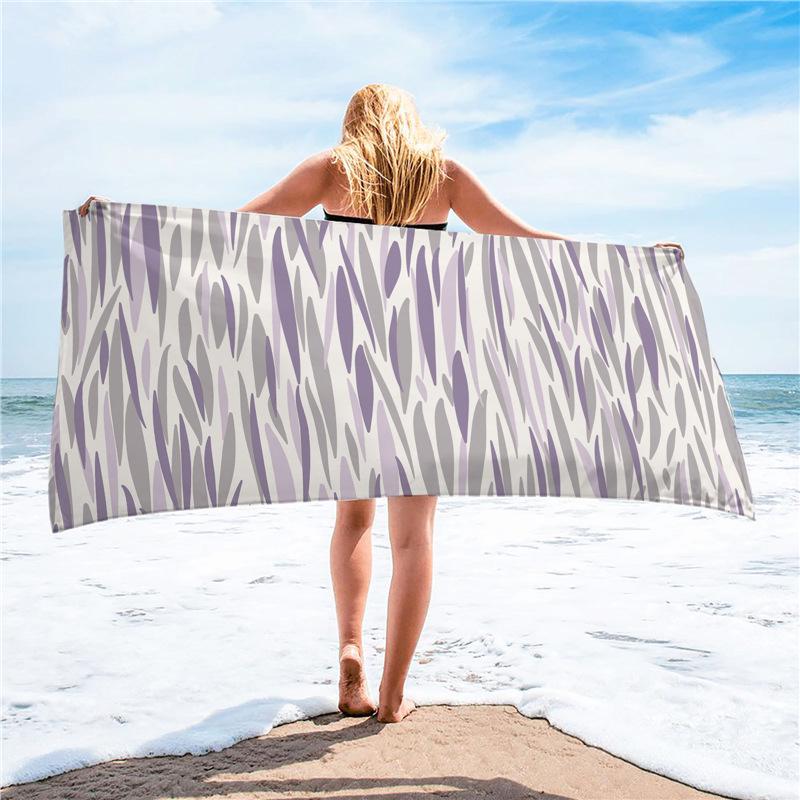 Summer Tropical Ultra-fine Fiber Beach Towel with Sun Protection