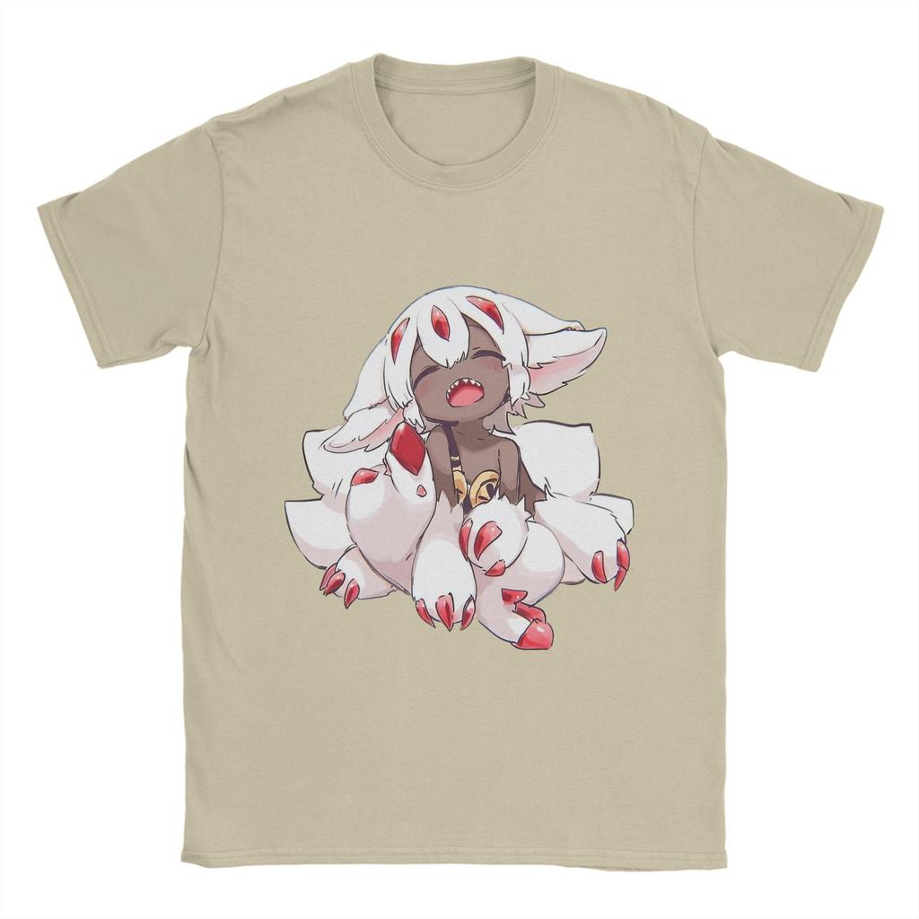 Herren T-Shirt Made in Abyss Vintage Baumwoll-T-Shirt Kurzarm Faputa T-Shirts Rundhals Kleidung Geburtstagsgeschenk