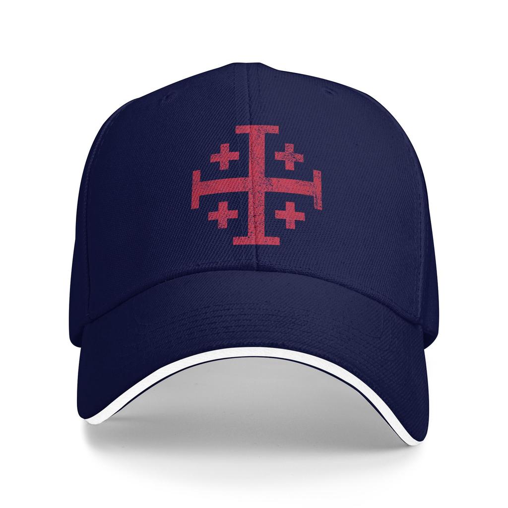 Knight Jerusalem Cross Christian Sandwich Baseball Cap Fashion Summer Templar Jesus Sun Cap Activities Adjustable Adult Hats