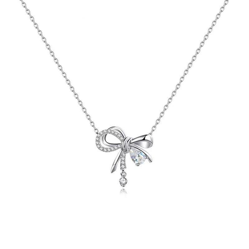 Fan Qi Cupronickel Little Red Book Bow Necklace: Versatile, Fashionable Pendant for Women’s Collarbone - Perfect Gift