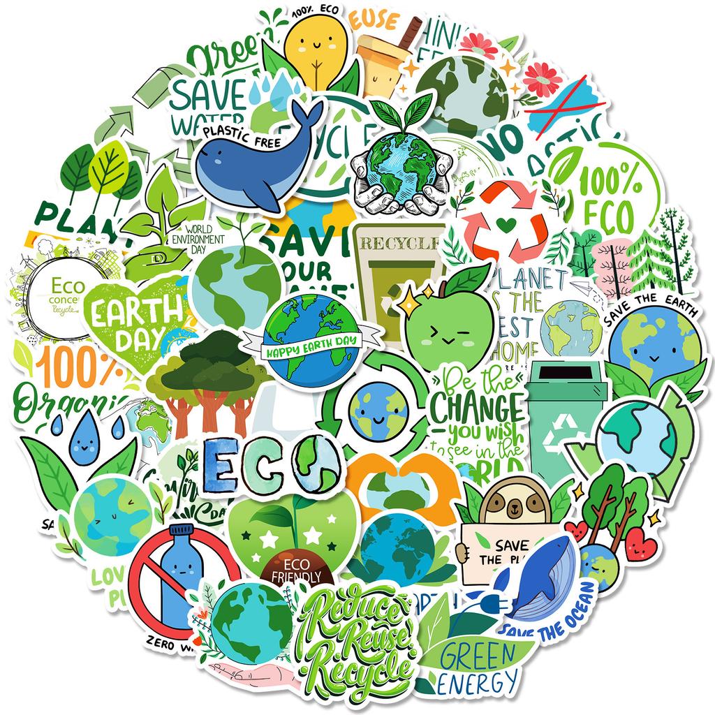 50 de bucăți de frază de protecție a mediului autocolant graffiti autocolant valiză autocolant de decor telefon mobil tabletă