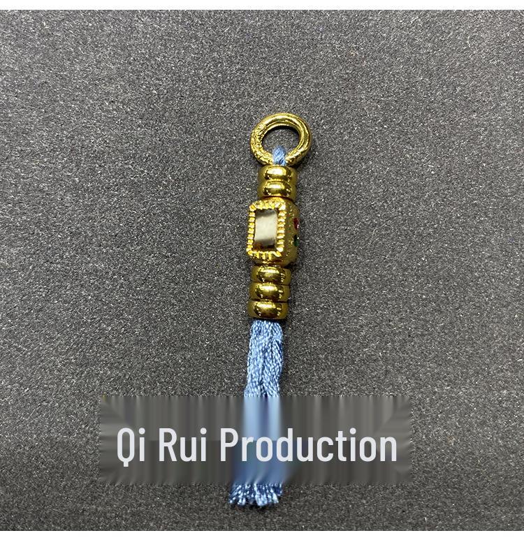 High-End Black Gold Dzi Inlay 108 Bead Pendant Necklace Accessory