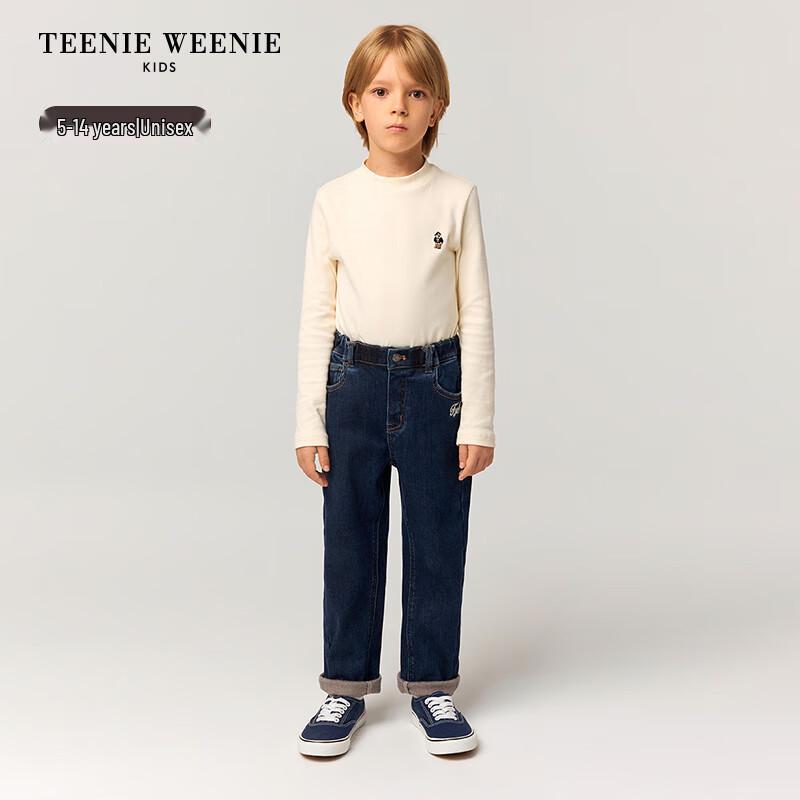 Teenie Weenie Kids 2025 Autumn/Winter Classic Fleece-Lined Denim Dad Jeans 165 cm