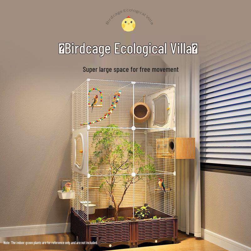 Luxury Splash-Proof Bird Villa: Eco-Friendly, Spacious Home for Parrots, Cockatiels, Budgies, and Peonies