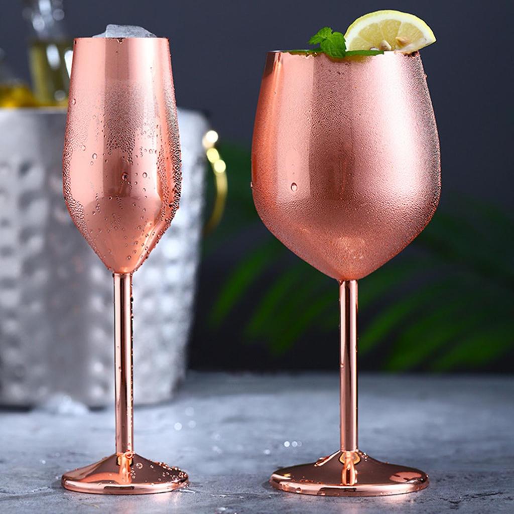Stainless Steel Goblet Champagne Cup Wine Glass Cocktail Flutes Cup Wine Glass Restaurant Bar Beer Whiskey Drinkware