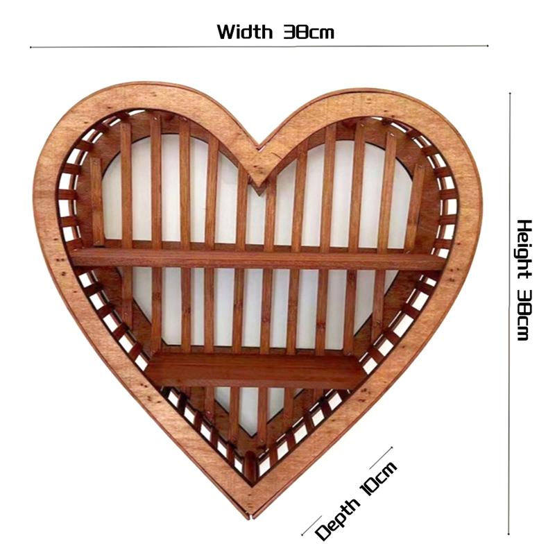 M-Modern-Home Decor Display Shelf Wall Mounted Heart Shelf Wall Shelf Display Shelves Heart Shaped Shelf