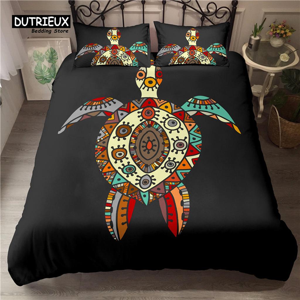 Durable Lightweight Animals Cartoon Owl Butterfly Elephant 3D Print Turtle For Child Adults Polyester King Comforter