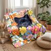Floral Garden Pup Theme blanket Lightweight Warm Flannel Blanket Decorative Throw Blanket for Home Decoration