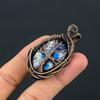 Natural Tree Of Life K2 Blue Azurite Gemstone Copper Pendant Gift 2.24" u0U22