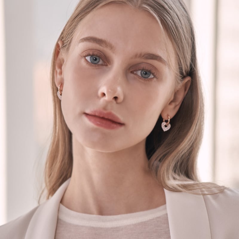 ELLE Jewelry 14K Amor Heart Earrings (gold Pin) ELGPEE473