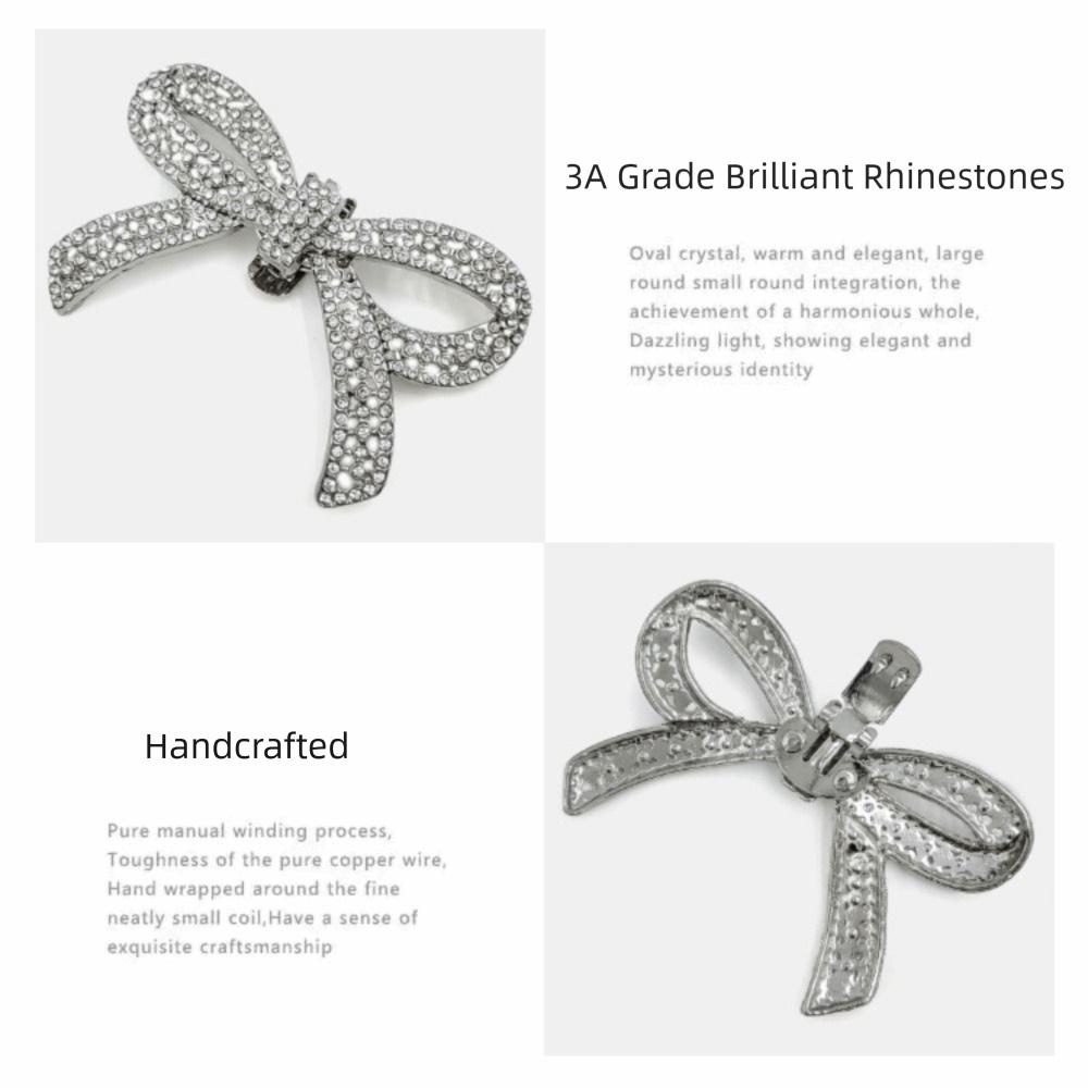 1 Pair Shiny Bow Shoes Clips Removable Shoes Flower Shoes Decorations Clip Rhinestone Bowknot Charm Buckle High Heel Shoes