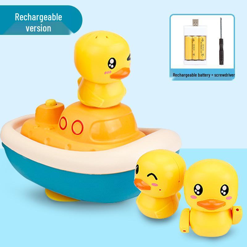 Electric Spraying Yellow Duck Bath Toy for Toddlers and Kids
