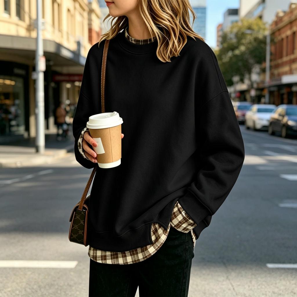 Girls Pullover Top Casual Color Loose Fit Printed Tee with Look for Big Kid Daily Wear