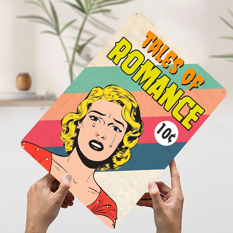 TALES OF ROMANCE BLONDE Tinplate Poster Customized Wall Art Vintage Retro Metal Signs for Bedroom Decoration Room House Decor