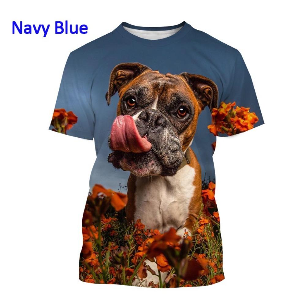 Hot-selling Men's Bulldog 3D T-shirt, Cute Animal Puppy T-shirt, Personalized Casual Printed Short-sleeve Top.
