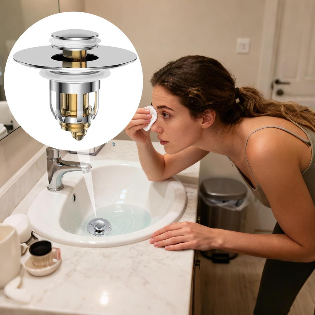 Press Bounce Umyvadlo Výsuvný Odtokový Filtr Koupelna Sprchový Dřez Zástrčka filtru Umyvadlo Umyvadlo Sítko na vlasy Dřez Kuchyň Zátka do vany