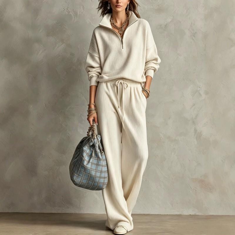 Womens 2026 Fall Winter Solid Color Loose Hoodie Pants Set Casual Sporty Outfit