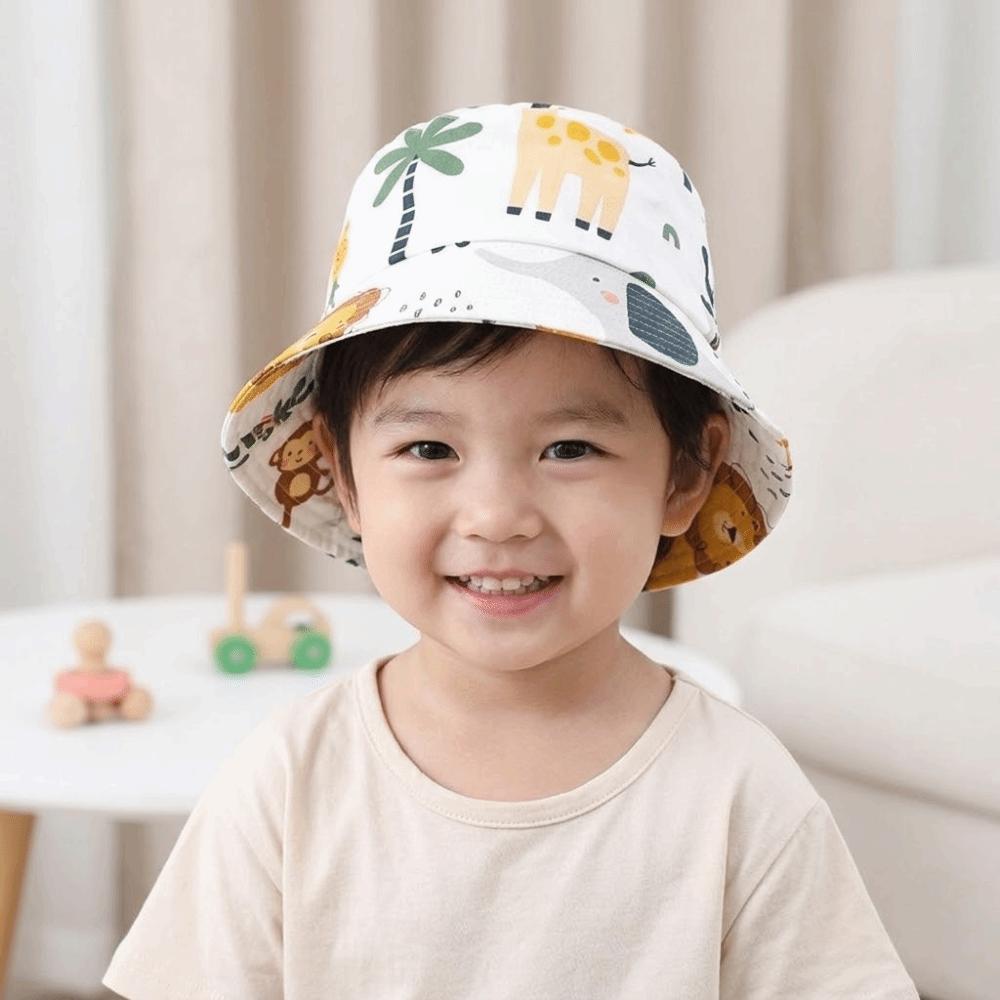 Breathable Bucket Fisherman Hat Cartoon Design Panama Hat Soft Baby Sun Bonnet Toddler