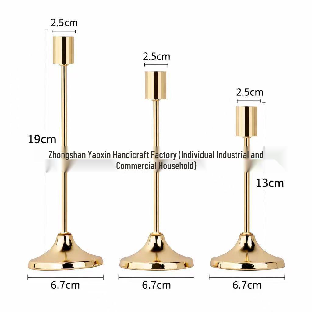 Elegant European Tall Metal Wedding Candlestick Ornament