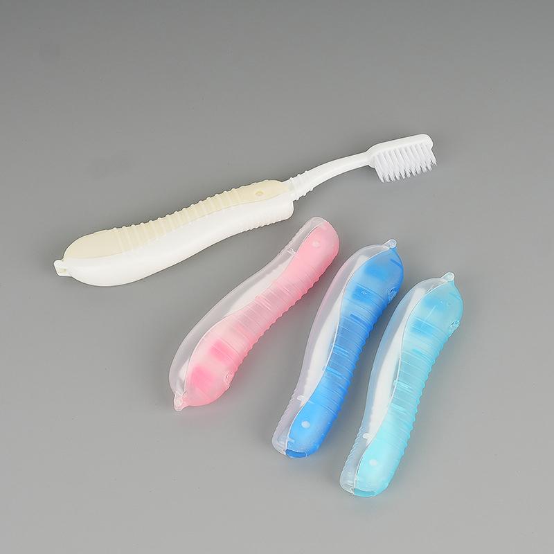 Foldable Travel Toothbrushes, Portable Disposable Soft Bristle Toothbrushes with Protective Covers for Travel and Camping