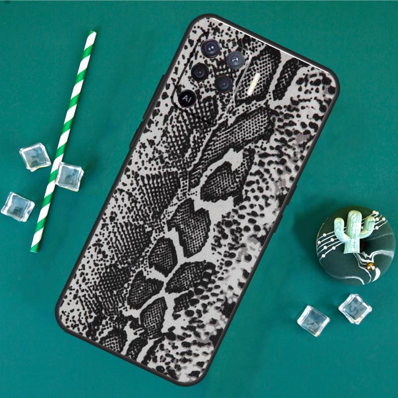 Snake Skin Case For Oppo A40 A60 A80 A16 A76 A96 A18 A38 A58 A78 A98 A91 A15 A17 A74 A94 A54 A57S Cover
