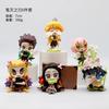 Flower Birth Figurines 6 Pcs 7Cm Tanjiro Nezuko Zenitsu Car Dashboard Desktop Ornaments Anime Figures For Kids Adults Children's Birthday Gift Holiday