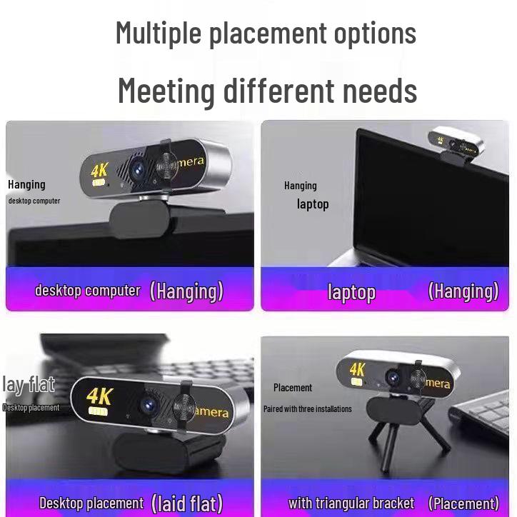 4K Ultra HD Webcam with Microphone for Streaming & Online Meetings