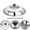 Round 28/30/32/34/36cm Cooking Pot Lid Visible Stainless Steel Wok Lids Anti-scalding Combined Pot Cover Household