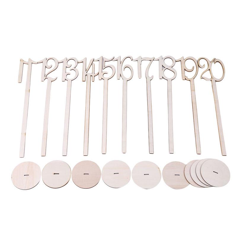 Wooden Wedding Supplies Wedding Place Holder Table Number Figure Card Digital Seat Decoration Hot Sale 10Pcs/Pack 2025