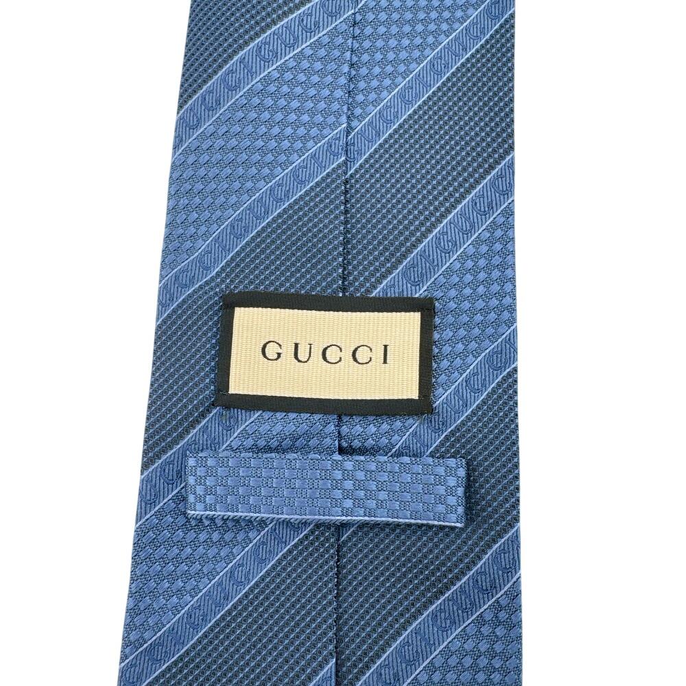 GUCCI GG pattern silk tie blue silk Used