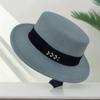 Top Hat Autumn and Winter Flat Hat French Retro Fashion Felt Hat Fashion Versatile Flat Elegant Hat Women's Winter Self-operated