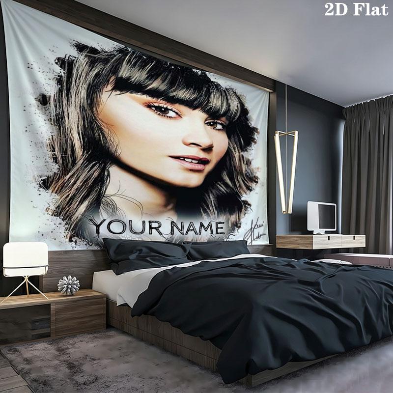 Aitana Custom Name Wall Tapestry Aesthetic Wall Hanging Printed Fabric Blanket Decorative Tapestries for Bedroom Living Room Home Decor