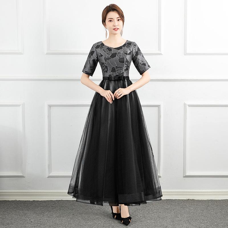 Small dress dress, new big choir performance dress, graduation medium and long temperament elegant dinner dress