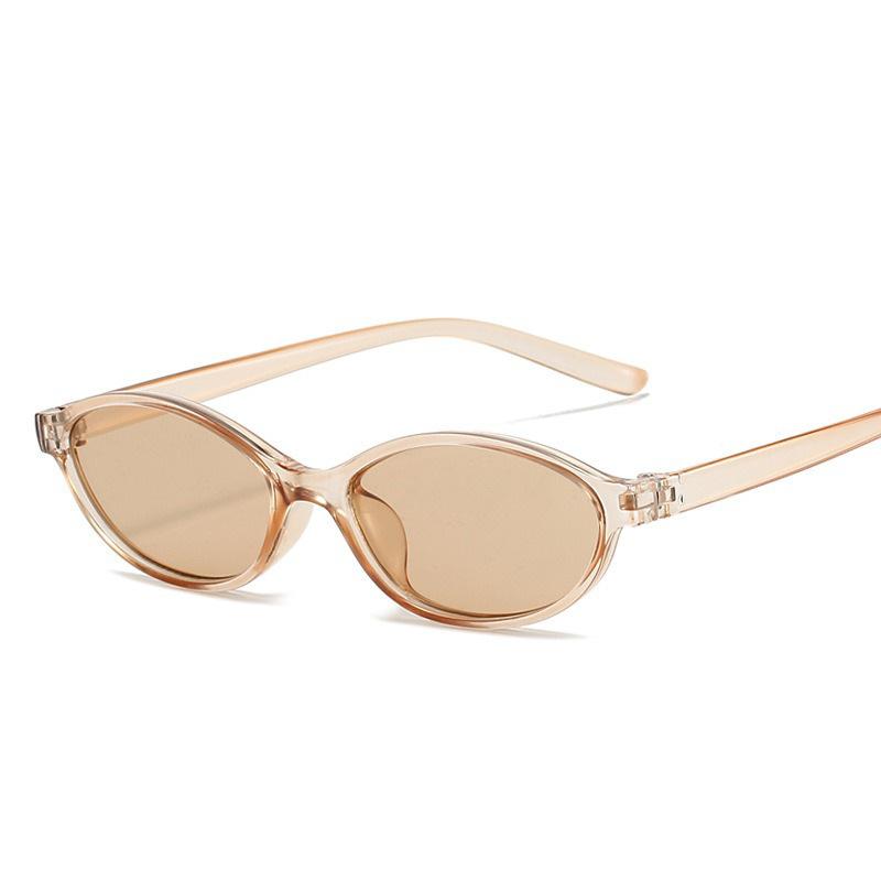Eye Sunglasses Anti-Glare Narrow Frame Sunglasses Retro Oval Sunglasses Uv400 For Punk Fashion Beach Daytime Wear