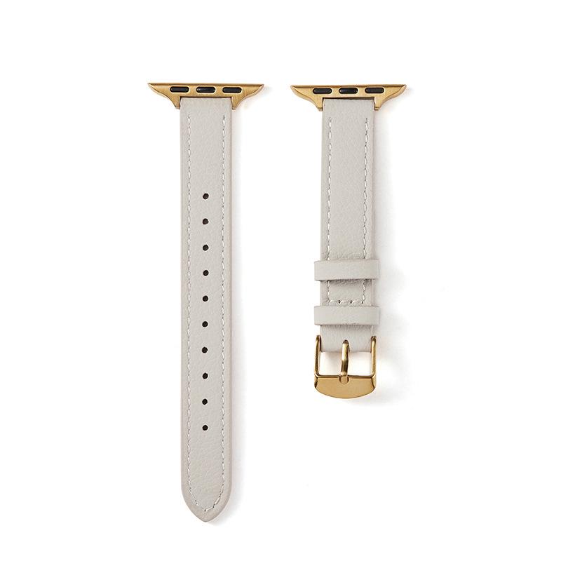 Originální kožený tenký řemínek s vzorem liči pro Apple iWatch