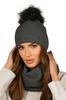 Rubbi Winter Hat and Snood Set, Graphite Color