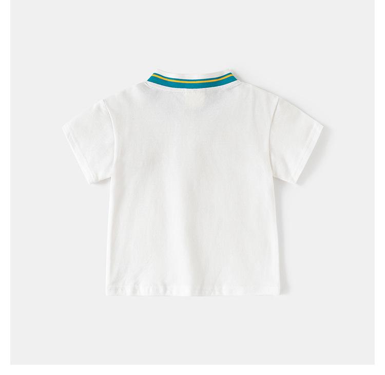 Cartoon Cotton Short Sleeve Polo Shirt for Toddler Boys - Summer Stand Collar T-Shirt