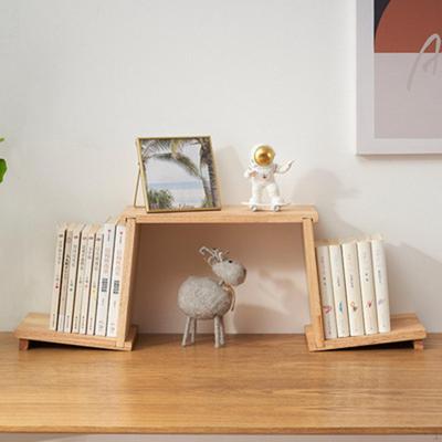 Desktop Bookshelf Bookcase Wooden Decorative Small Book Stand Desk Shelf for Living Room Study