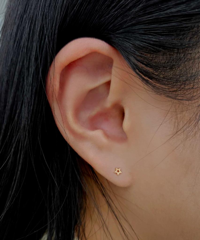 Helene Jewelry 14K Tiny Star Earrings