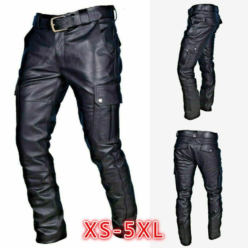 2023 Trendy European & American PU Strap Casual Leather Pants - K161 Best Seller