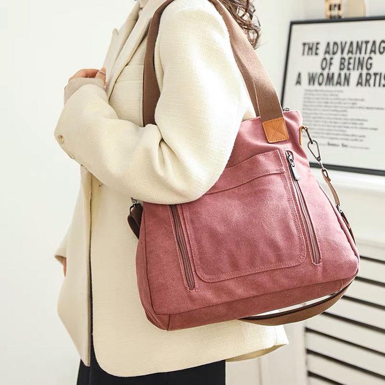 Large-Capacity Women's Canvas Tote - Korean Fashion, Casual Style, Simple Document Bag