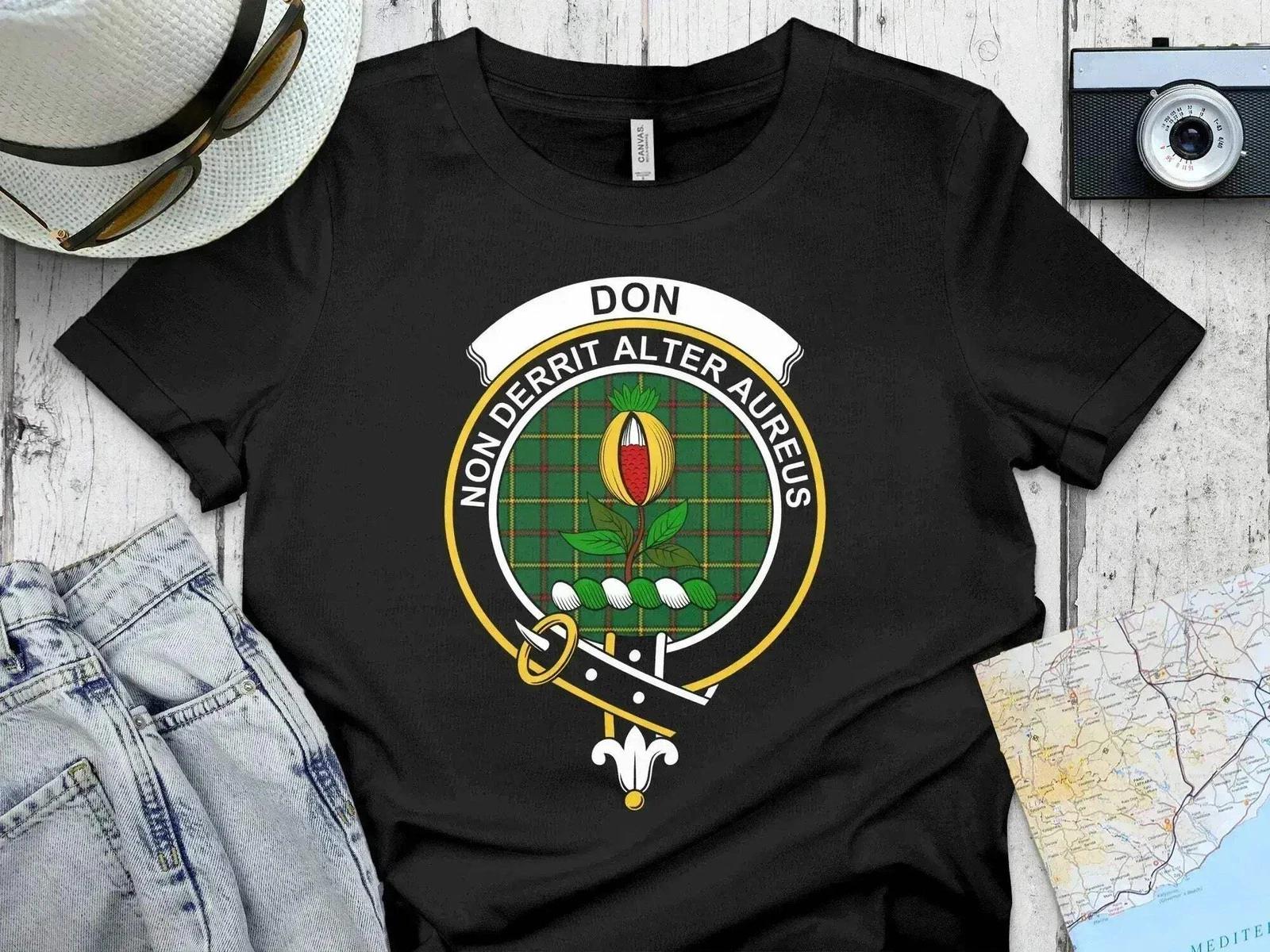 Don Clan Crest Tartan Design T-Shirt Sweatshirt L