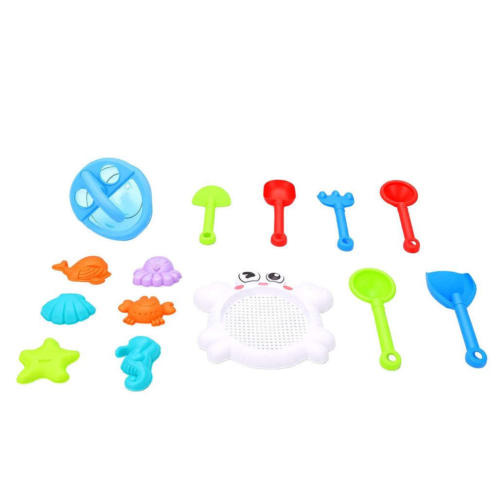 14 PCS Beach Toy Set Sand Tools for Outdoor Play Sandcastle Building Water Pouring Drip Sand Timer Toys for Toddlers