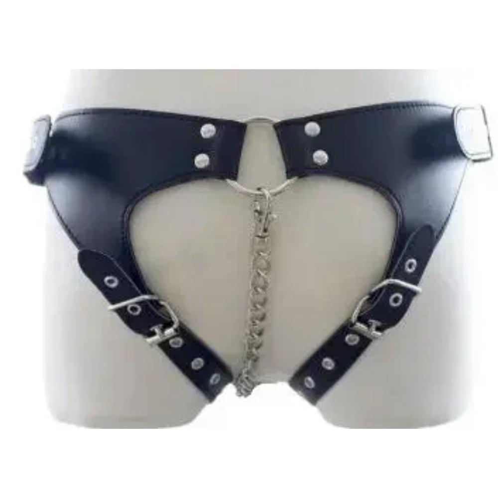 PU Leather Male Chastity Pants Cage Belt Device Sex Toys Underwear Lock Adult Erotic Penis Rings Penis Bondage Adult Products
