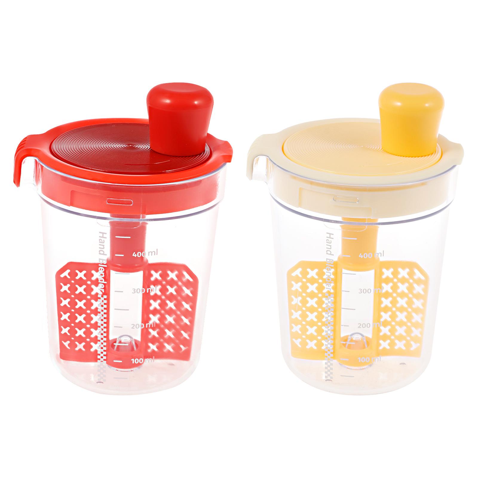 

2Pcs Manual Mixing Cup 500ML Egg Liquid Mixing Bottle Kitchen Tool Sauce Seasoning Mixer Household Salad Dressing Mixer Bottle