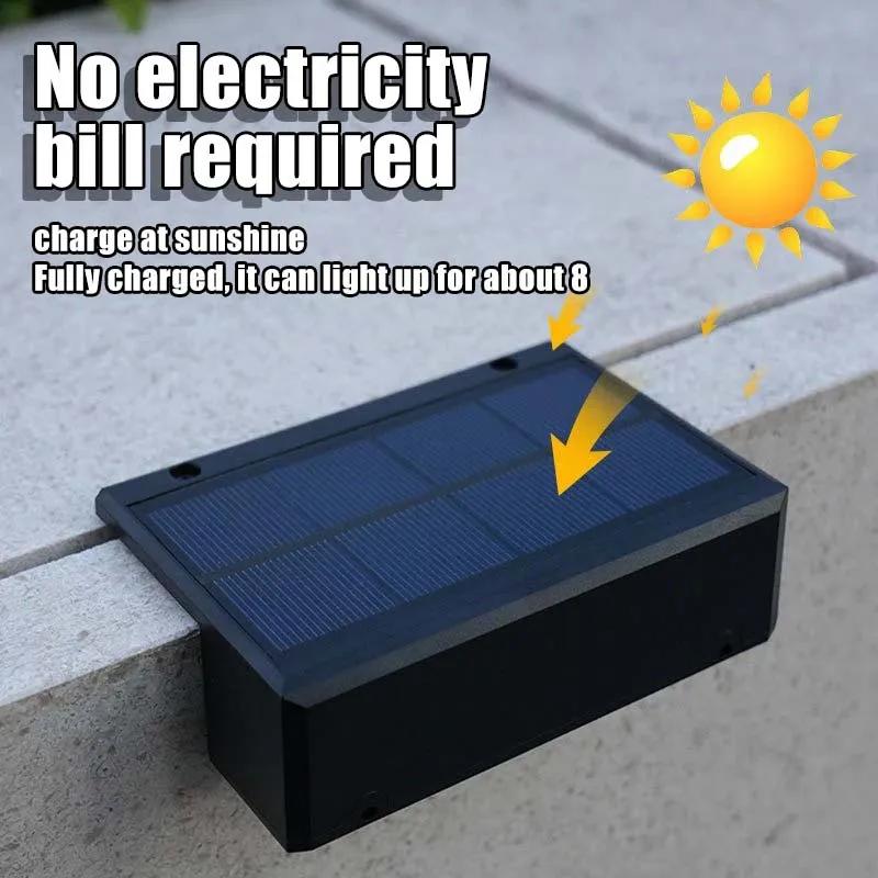 LED Solar Garden Lights Outdoor Garden Square Wall Lamp IP65 Waterproof Solar Powered Light Yard Balcony Fence Decoration Lamps