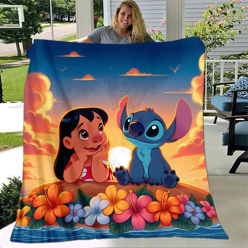 1pc Stitch Printing Blanket - Soft, All-Season Throw for Living Room, Bedroom,Travel
